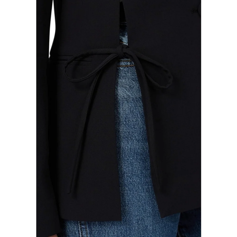 Prabal Gurung Black Tie Blazer, Size 8 - Picture 5 of 15